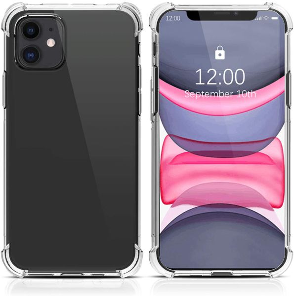 World Choice Shockproof TPU Protective Clear Pouch Gel Case For iPhone 11