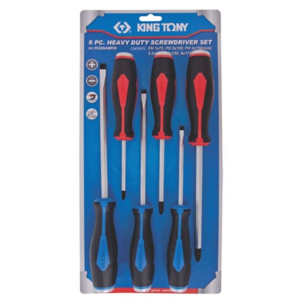 King Tony - 6 Piece Screwdriver Set - Hex Shank - 2 Pack