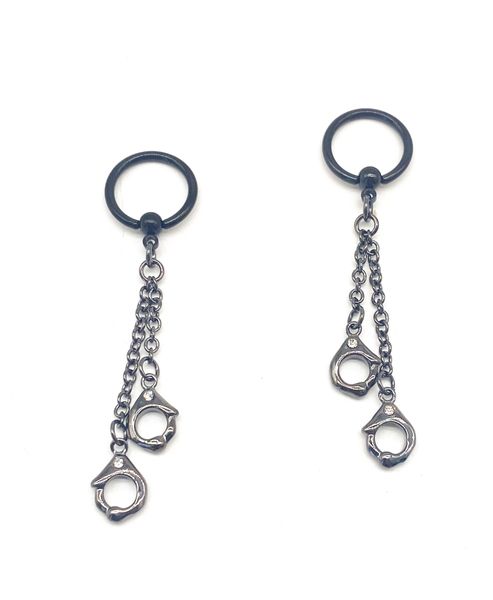 Fabulae Black Handcuff Nipple Pair - Bailey