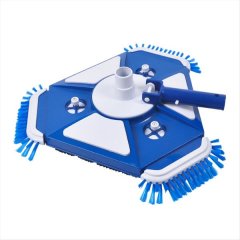 Pool Vacuum Head with Side Brush Universal Steering Handle &amp; Universal Rota