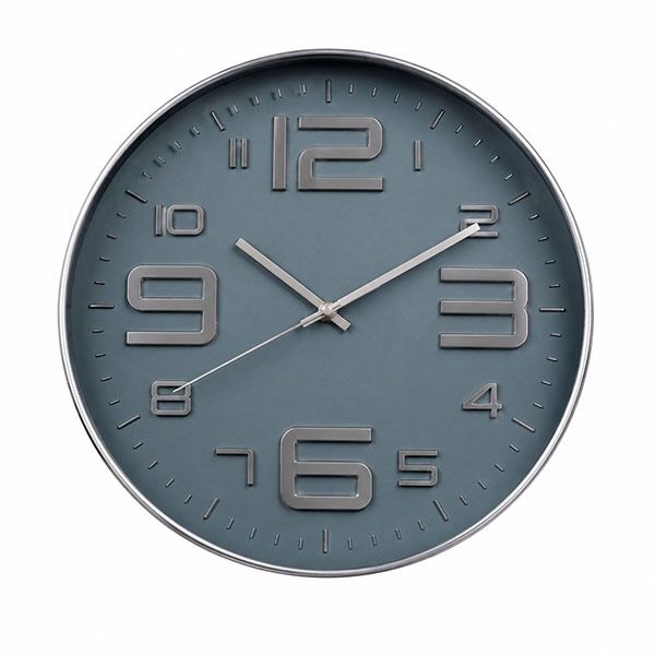 J J Elegant blue-grey Horizon Luxe Titan Edge Luxury Wall Clock