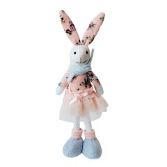 Nordic Scandinavian Easter Bunny Pink &amp; White Rabbit Fabric Decoration 32cm