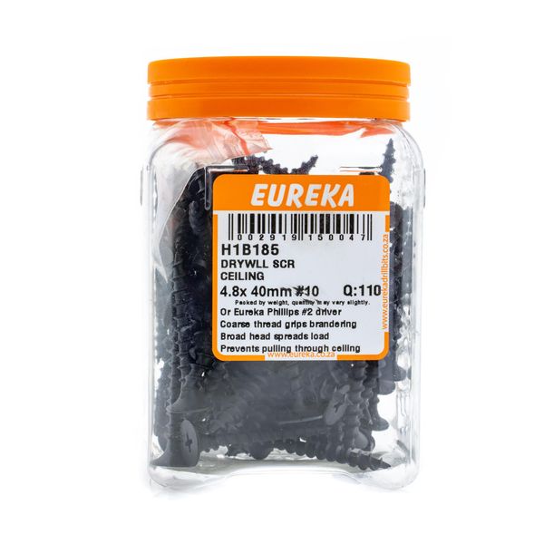 EUREKA Drywall Ceiling Screw 4.8 x 40mm #10 Q:110 H1B185
