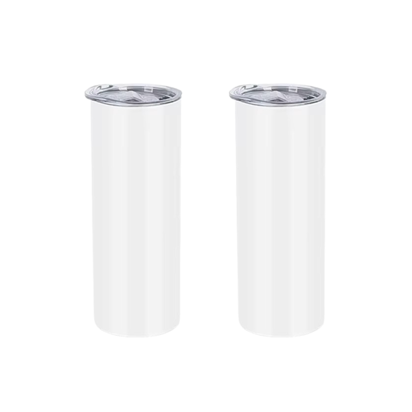 15 OZ Sublimation Blanks Straight Skinny SS Heatpress Tumbler - Pack of 2