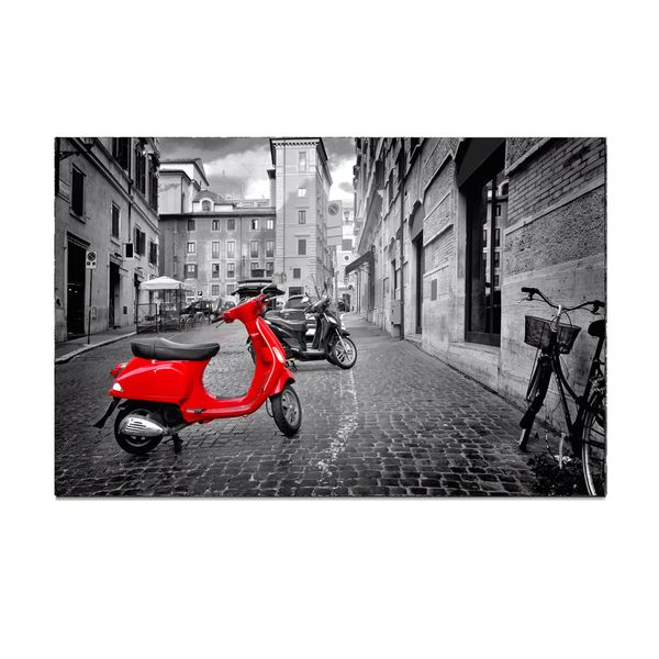 Red, Scooter Grey Cotton Canvas cm Home Decor Wall Art