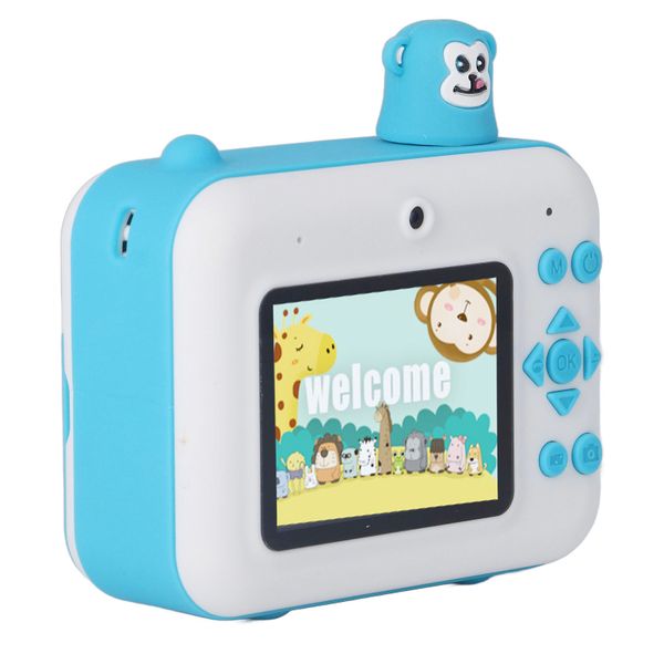 Kids Printing Camera 2.4in LCD 1080P Dual Lens Thermal Sky Blue