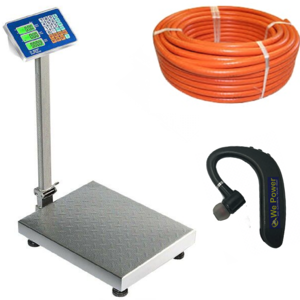 Industrial Scale 300KG Capacity, 20M Gas Hose &amp; Bluetooth Headphone