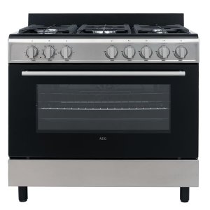 AEG 90cm Black &amp; Stainless Steel Freestanding Cooker