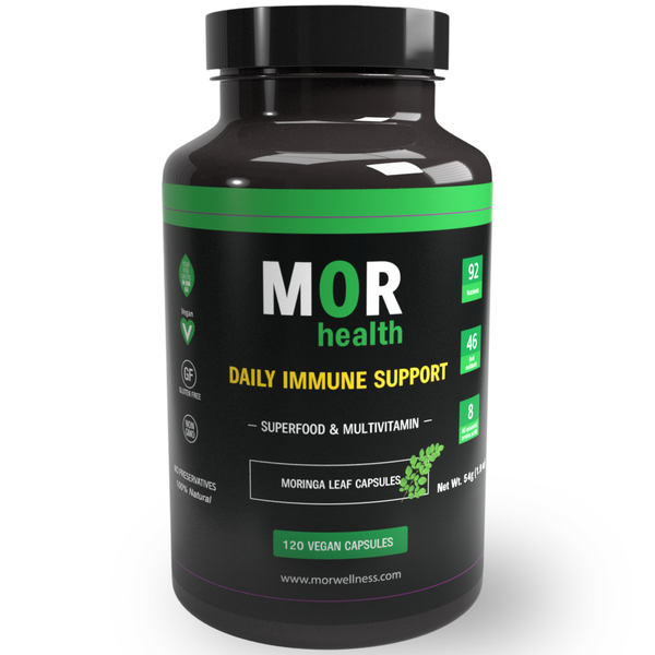 MOR Health Moringa Leaf Supplement | Daily Immune Support | 120 Capsules