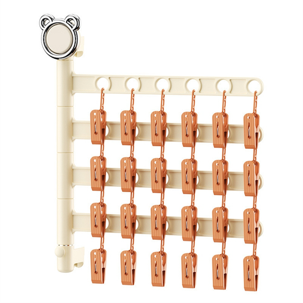 Drying Rack Multi-Clip Wall-Mounted Artifact Balcony Folding Rack B