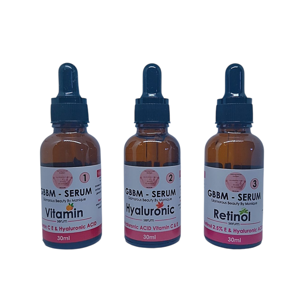 GBBM FACIAL SERUM KIT - Vitamin C, Hyaluronic Acid, Retinol