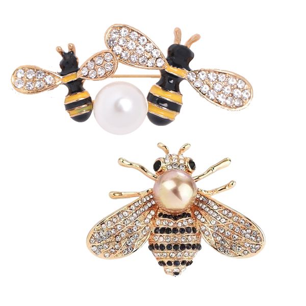 Rhinestone Bee Brooch Women Party Corsage Brooches Clothing Accessories