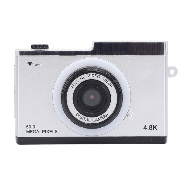 Compact Digital Cam, 48MP, 8X Zoom, WiFi, MP3, Filters, Silver