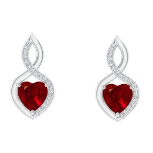 Civetta Spark Infinity Heart Earring-Swarovski Ruby Crystal