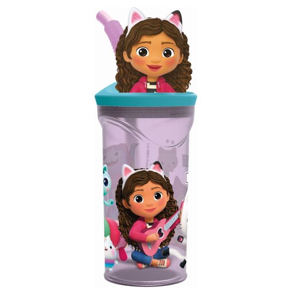 Gabbys Dollhouse 3D Straw Tumbler