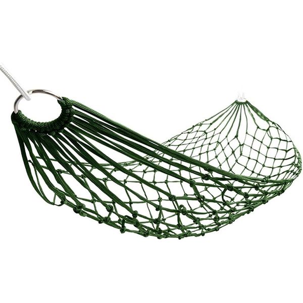Camping Hammock, Mesh Rope 100KG, Easy Setup - Dark Green For Outdoors