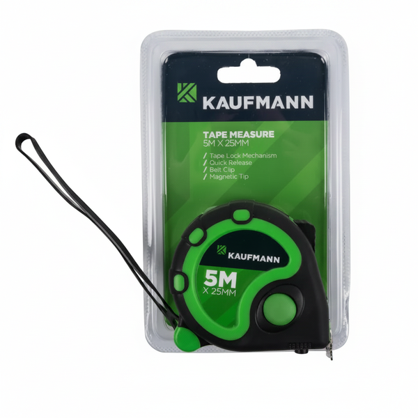 Kaufmann 5m x 25mm Tape Measure with Lock, Quick Release &amp; Clip