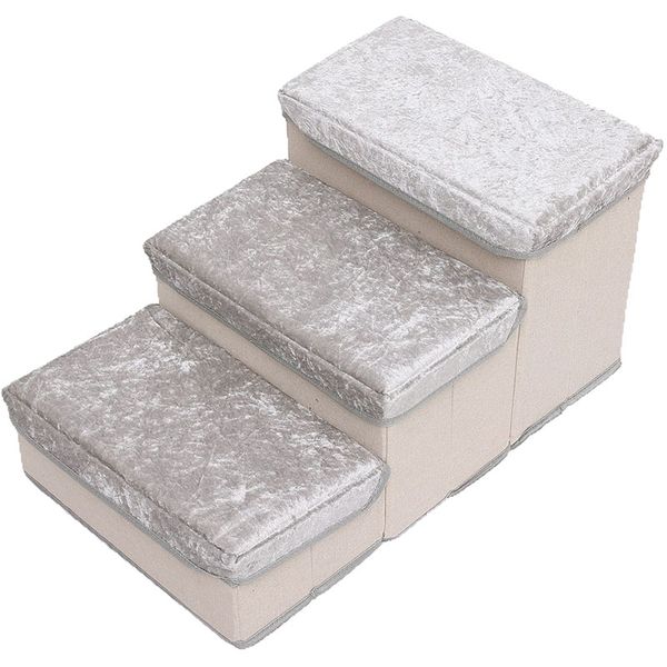 3 Steps Pet Stairs Dog Stairs with Storage Pet Steps for Small Dogs &amp; Cats