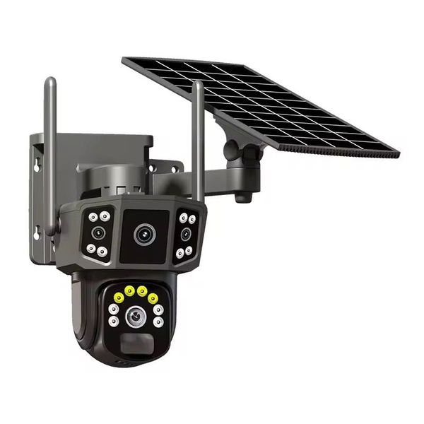 Solar Powered Smart WiFi Security Camera With Dual Lens Color Night Vision