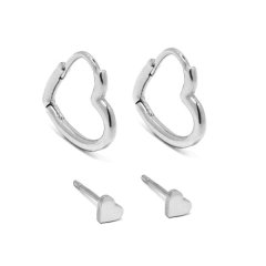 My Waterproof Stainless Steel Heart Sleeper &amp; Stud Pack
