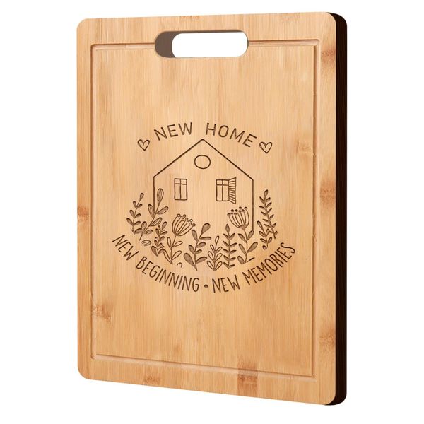 Laser Engraved Bamboo Chopping Board New Home Warming Gift Idea for Women