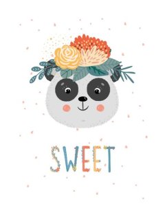 Wall Décor Canvas Art Prints for Baby Nursery: Grey Panda/Elephant/Bunny