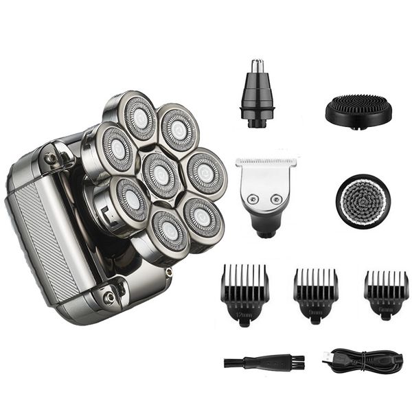 Electric Head Shaver Bald Hair Clipper 5 in 1 Kit IPX 7 Waterproof