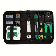 Network Cable Tester &amp; Crimping Tool Kit Compatible With CAT5E RJ45 LAN