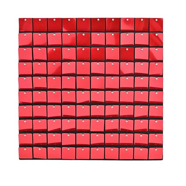 15 Pieces 28x28cm Red Shimmer Wall Panels,Great for Home Decoration