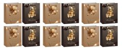 x12-Piece Gold &amp; Bronze Design Gift Bags Set - 50.5 × 72.5 × 17.5cm.