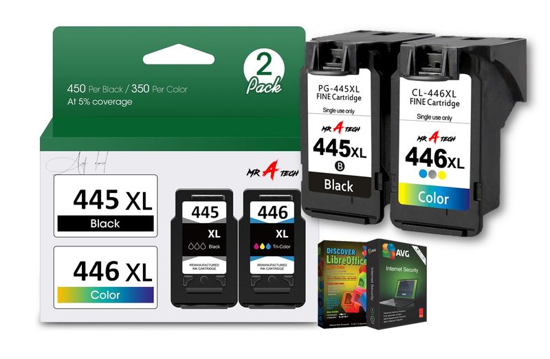 MR A TECH High Yield Replacement Ink Compatible with Canon 445XL/446XL