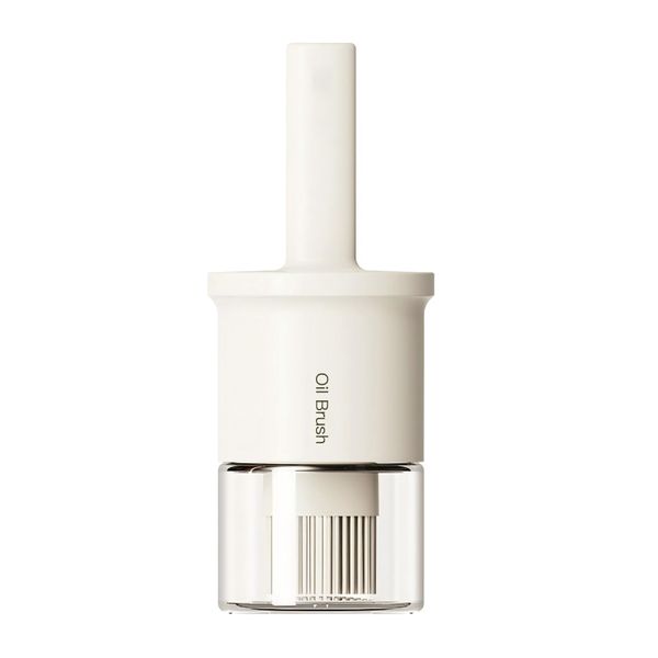Oil Dispenser with Brush, Glass Oil Bottle, 300ml with Silicone Brush