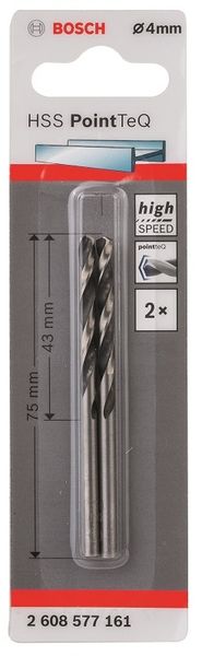 Bosch - Metal Drill Bit HSS Pointteq - 4.0mm