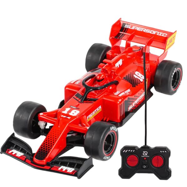 F1 RC Car 1:18 Scale High-Speed RC Drift Racing Car with Spray, Lights -Red