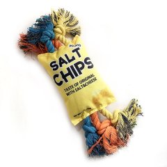 Rope Knot Squeaky Pet Toy - Yellow Fries