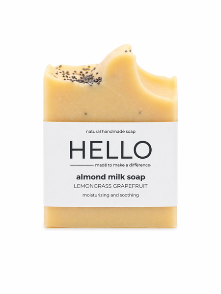 HELLO Almond Milk Soap - Lemongrass Grapefruit Moisturising Bar