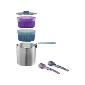 Forclaz Stainless Steel Trekking Cookset - 2-Person - MT500