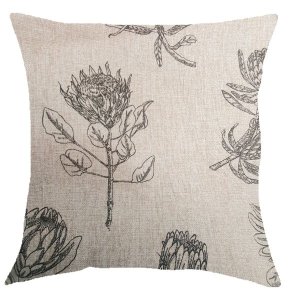 Protea pillow/scatter cushion beige black (inner included)
