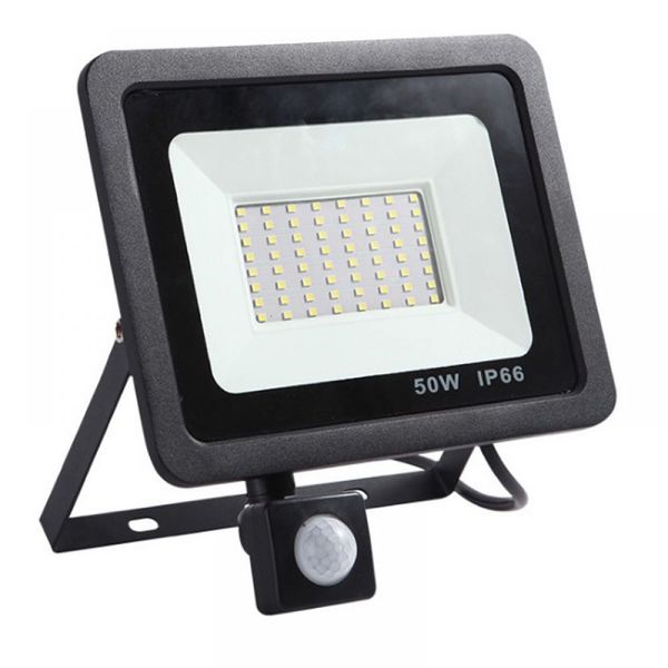 Floodlight 50W Motion Detector, IP66 Outdoor Security Light, Cold White