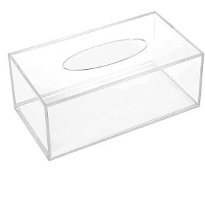 Tick Pan Fashion Bathroom Towel Box Elegant Transparent Acrylic Rectangle