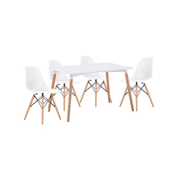 Nordic Rectangular Table &amp; 4 Chairs