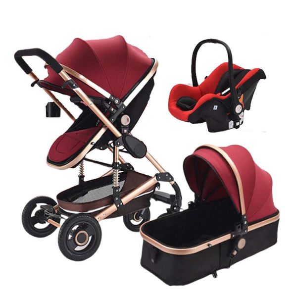 Baby Stroller 3 in 1 Newborn Baby Carriage-Black