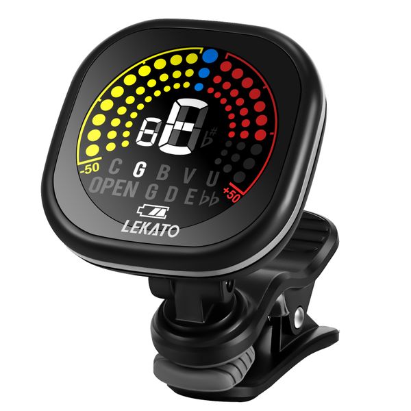 LEKATO Clip On Guitar Tuner Rechargeable Tuner for Guitar Bass Ukulele