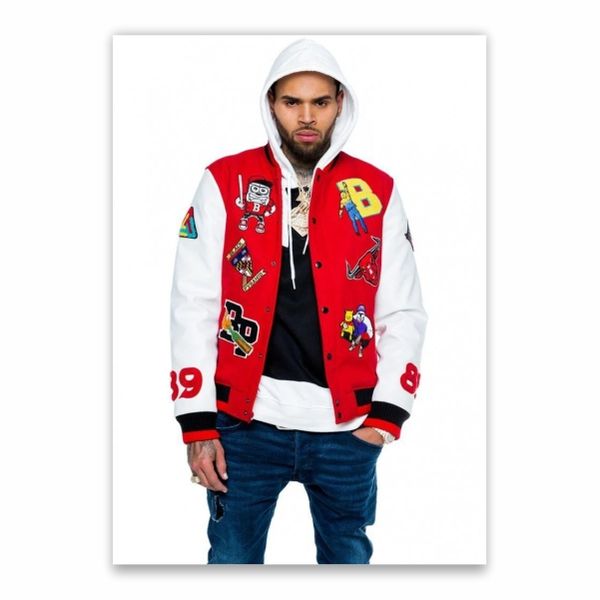 Chris Brown Red Jacket Poster - A1