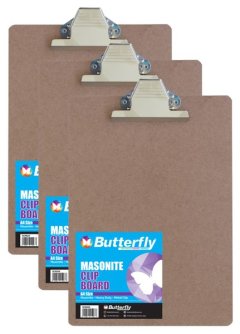 A4 Clipboard - Masonite (Heavy Duty) X3
