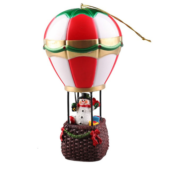 Resin Ornaments Glowing Santa Claus Hot Air Balloon Decorative Ornaments