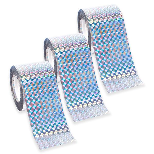 3 Piece 4.8cmx110m Bird Scare Tapes Reflective Bird Repellent Tape Flash Tape