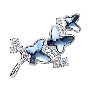 CDE Butterfly Dance Brooch/Scarf Pin with Swarovski Crystals