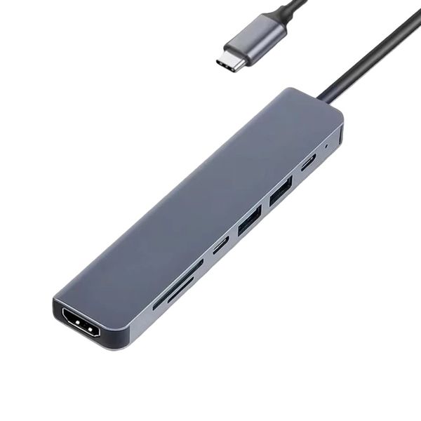 7-in-1 Type-C Hub with 4K HDMI, USB 3.0, SD/TF Reader and 85W PD Charging