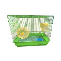 Hamster Cage with Wheel, House &amp; Feeder - 43x31x35cm